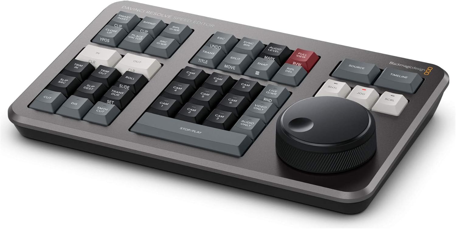 CUT DAVINCI INSRT SMART RESOLVE APPNO SPEED CLIP RIP EDITOR CLOSE CLIP /WR CP PLACE ON TOP ESC YPOS SRC SYNC O/WR BIN UNDO AUDIO IN TRANS LEVEL FULL SPLIT MARK VIEW CLR OUT TITLE SNAP RVW IN TRIM MOVE TRIM CLB RIPL OUT CAM DEL 7 SLIP ROLL CAM SRC SLIP SLIDE CAM 9 DEST CAM 4 TRANS LIVE DUR CAM OIWR 5 SET CAM 6 RND DIS CAM SMTH ONLY VIDEO CUT CAM 2 CAM 3 ONLY AUDIO STOP/PLAY SHTL SOURCE JOG Blackmagicdesign 8 TIMELINE SCRL