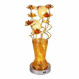 FC Design - 24"H Gold Vase w/ Metallic Floral Stem Design Table Lamp