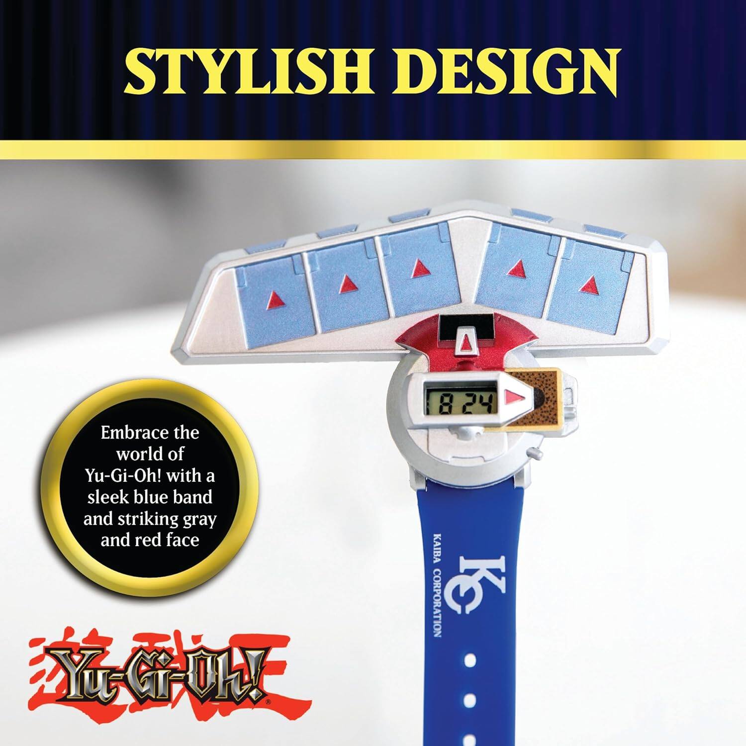 STYLISH DESIGN

Embrace the world of Yu-Gi-Oh! with a sleek blue band and striking gray and red face

KAIBA CORPORATION KC

Yu-Gi-Oh!