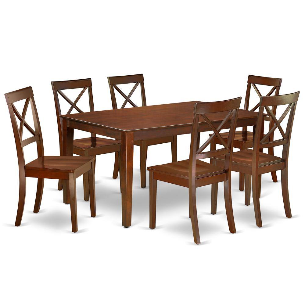 Back. East West Furniture - Dining Room Set Mahogany - Brown.