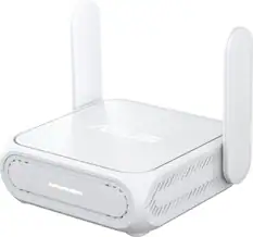 Front. ASUS - RT-BE58 Go BE3600 Dual-Band Wi-Fi 7 Travel Router - White.