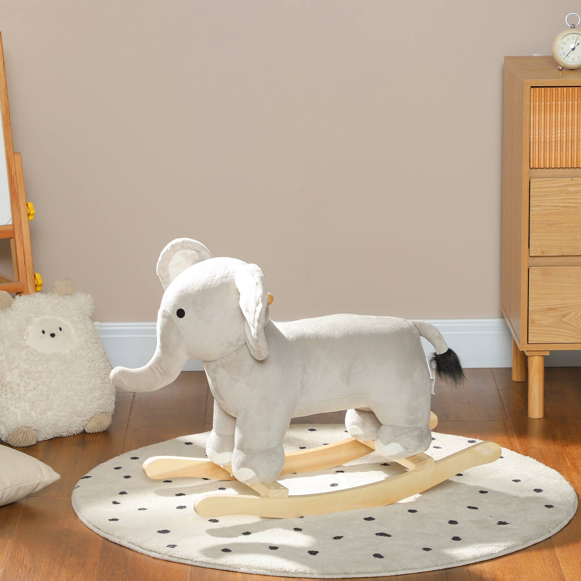 Alt View 1. Qaba - Rocking Animal, Elephant Rocker with Realistic Sounds.