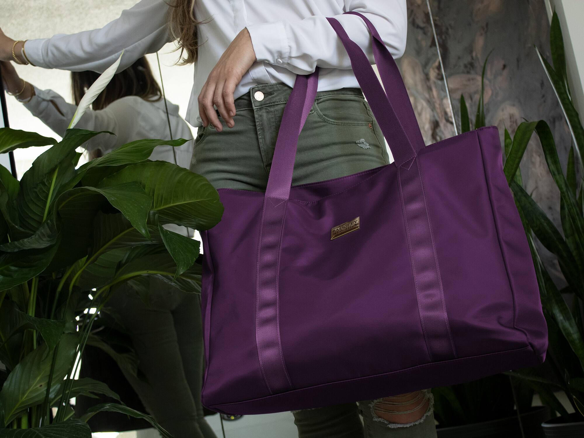 Alt View 2. Badgley Mischka - BADGLEY MISCHKA Nylon Weekender Duffel Bag | Purple - Purple.