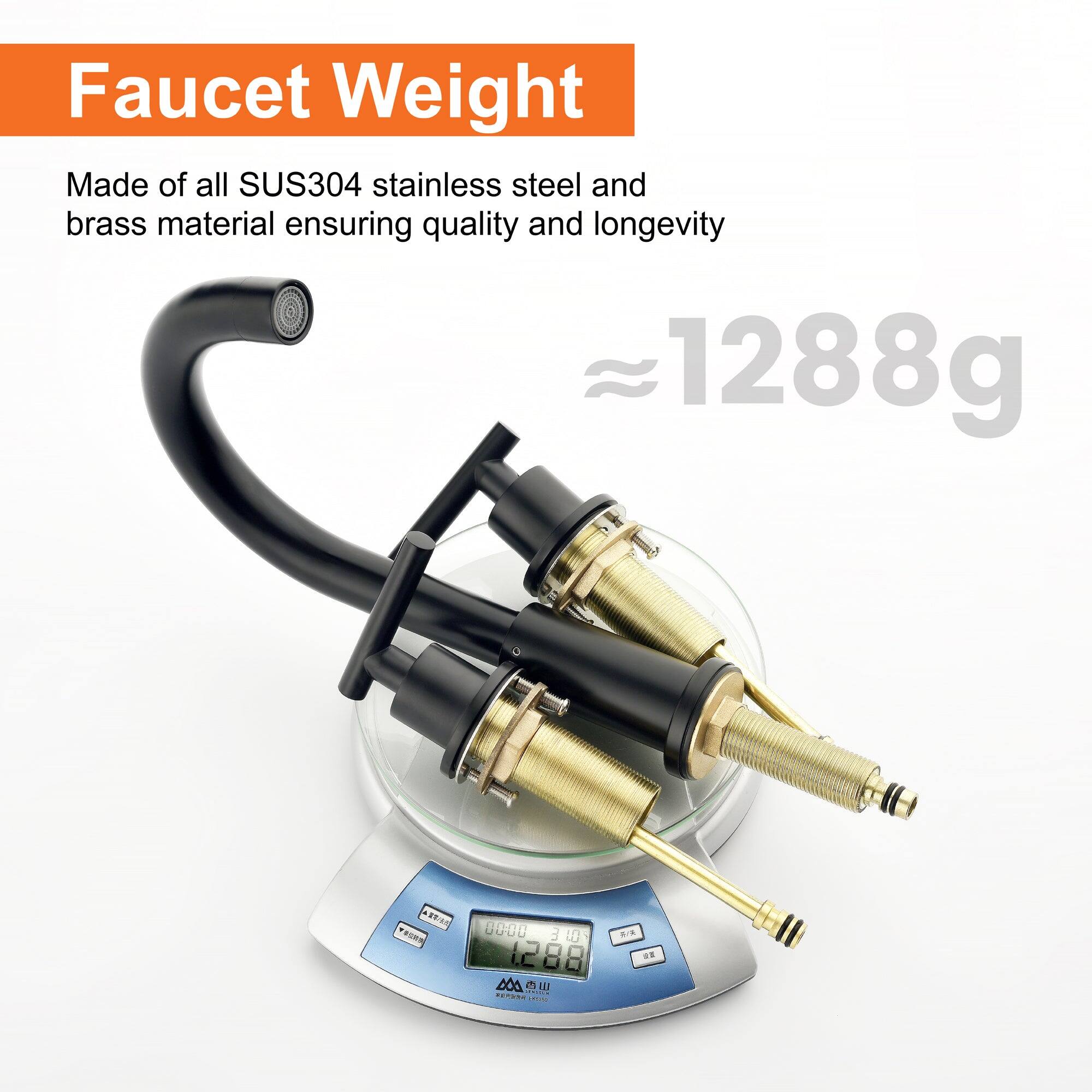Faucet Weight

Made of all SUS304 stainless steel and brass material ensuring quality and longevity

≈1288g