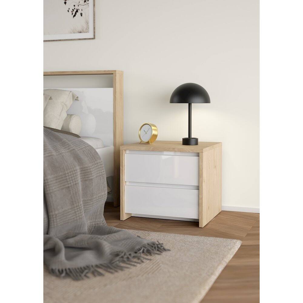 Alt View 6. Tvilum - Next 17-Inch Tall 2-Drawer Nightstand End Table - Brown.