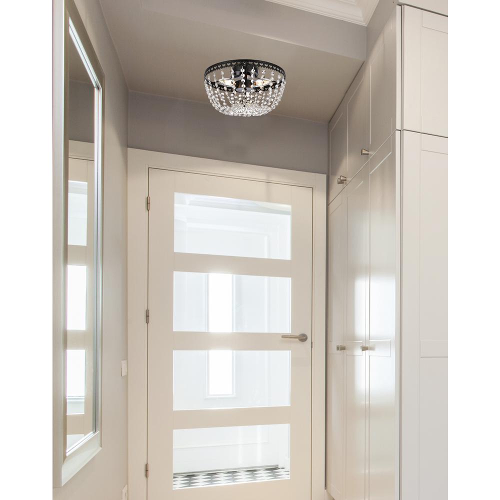 Angle. Elegant Lighting - Kylie 12 inch flush mount in black - Black.