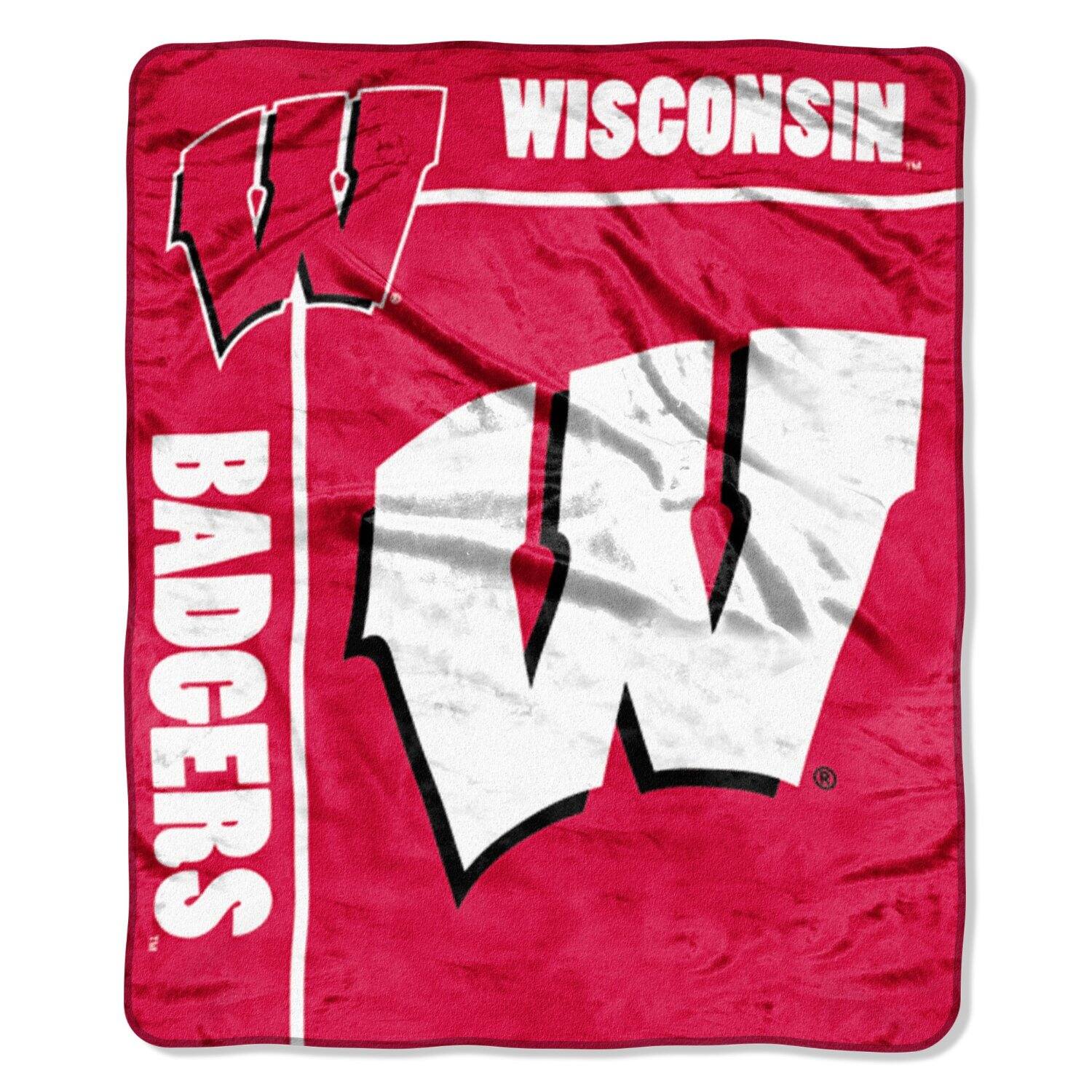 Northwest - Wisconsin Madison Badgers 50x60 School Spirit Royal Plush Raschel Throw - Multi
