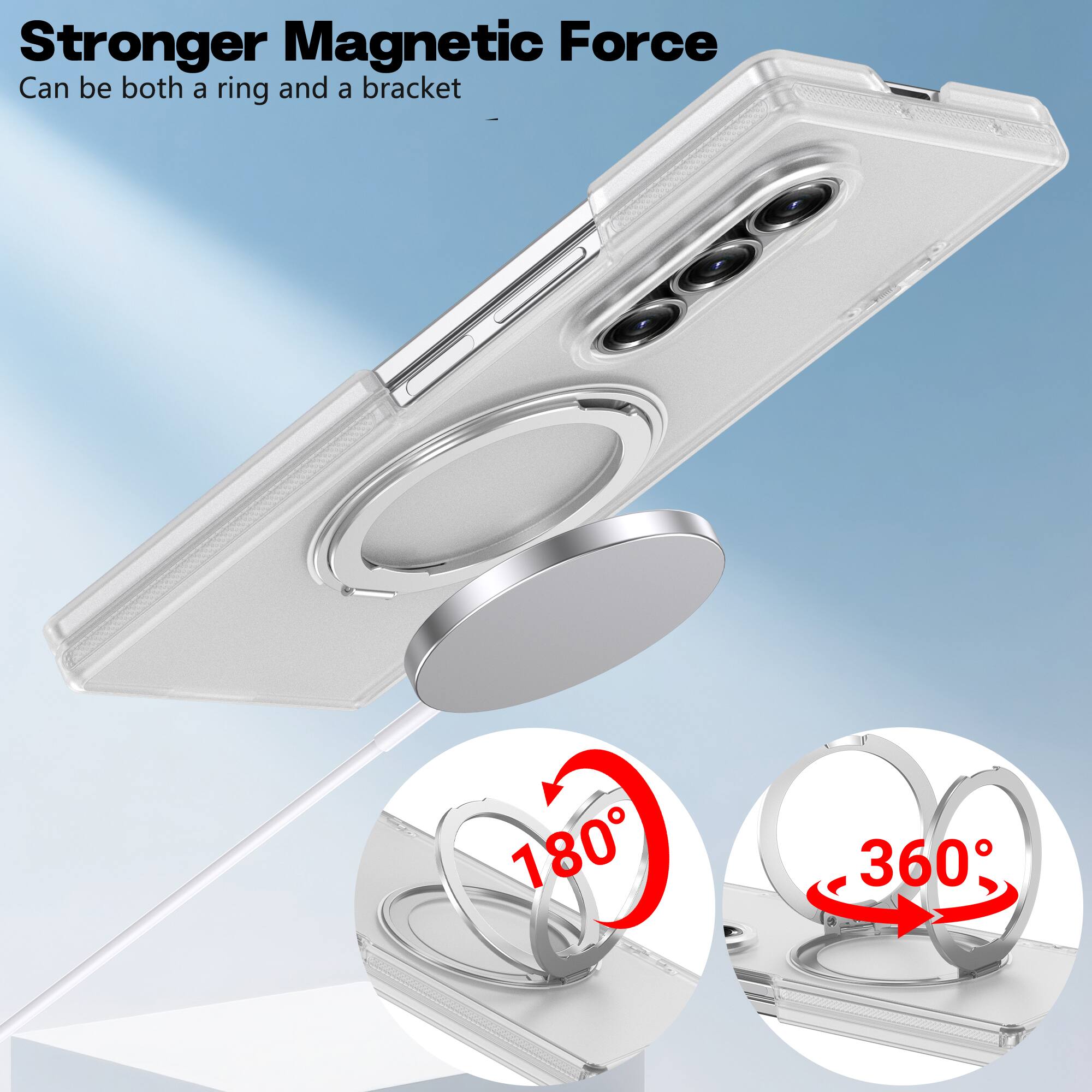 Stronger Magnetic Force  
Can be both a ring and a bracket  
180°  
360°
