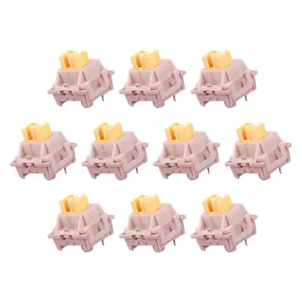 Front. Unique Bargains - 10pcs Keyboard Switches (3-Pin 40gf) Dustproof Pre-Lubed Tactile Linear Switch Replacement for MX Mechanical Keyboard - Pink.