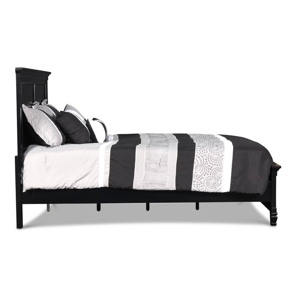 Back. New Classic Furniture - Furniture Tamarack Contemporary Solid Wood 5/0 Q Panel Bed in Black - Black.