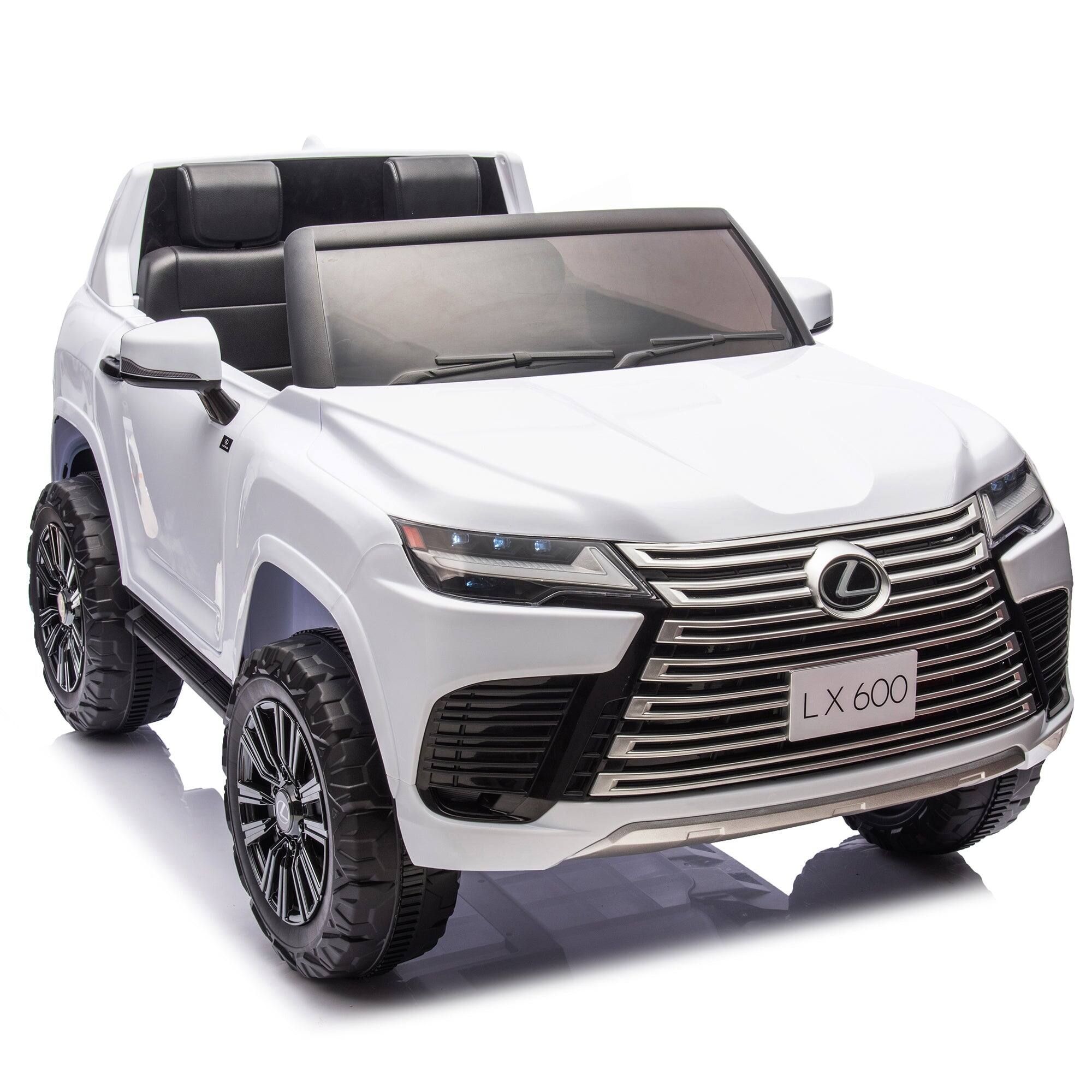Alt View 4. BreeBe - Licensed LEXUS LX600 24V Two-Seater Kids Ride-On Car 2WD with Parents Control, Bluetooth, MP3, Music, Adjustable Speed - White.
