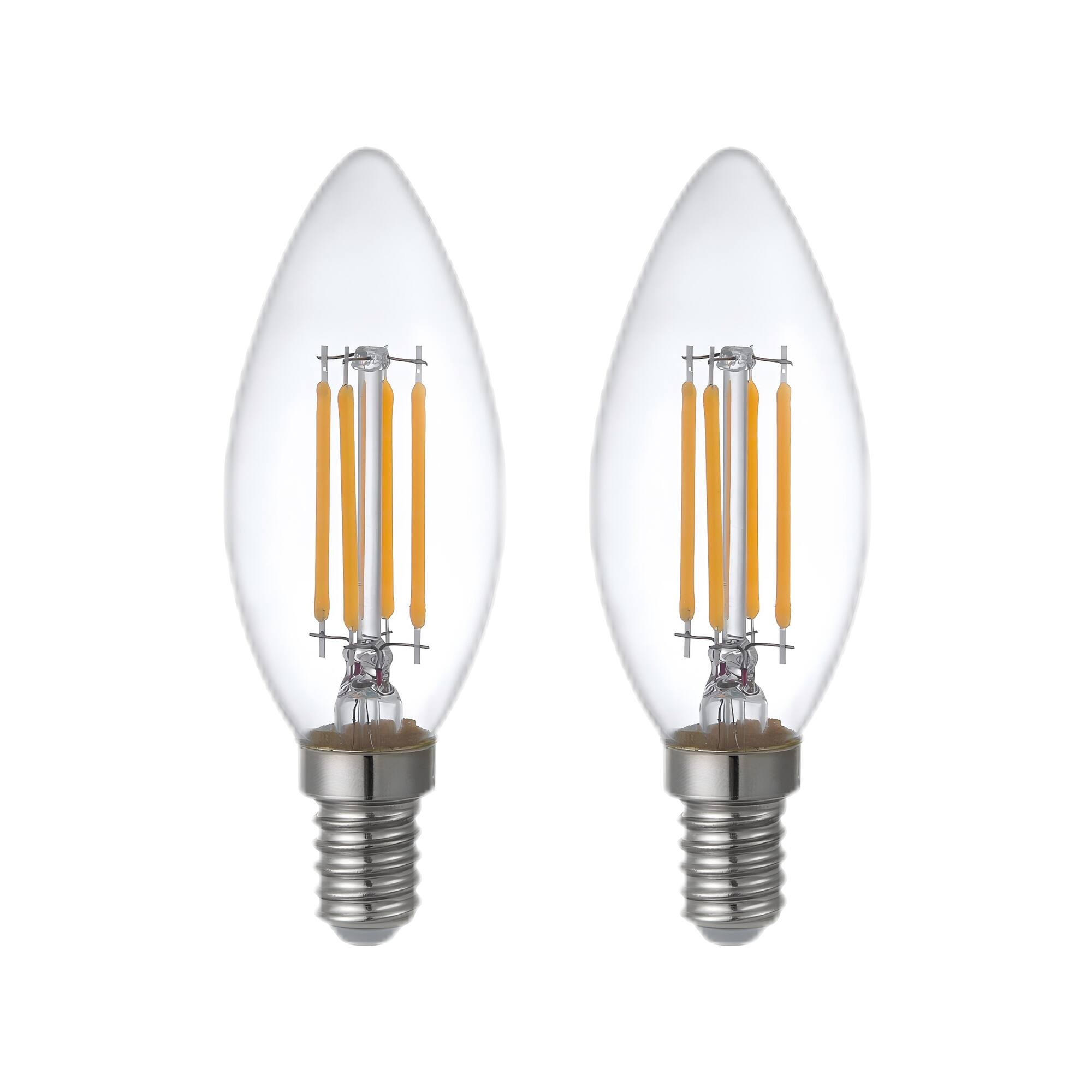 Front. Parrot Uncle - 4.5W Clear 2700K Dimmable LED Candle Light Bulb - Clear.
