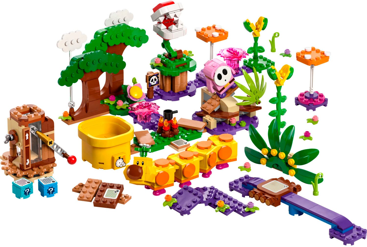 LEGO Super Mario Soda Jungle Maker Set, Wiggler Toy and Mario Playset ...