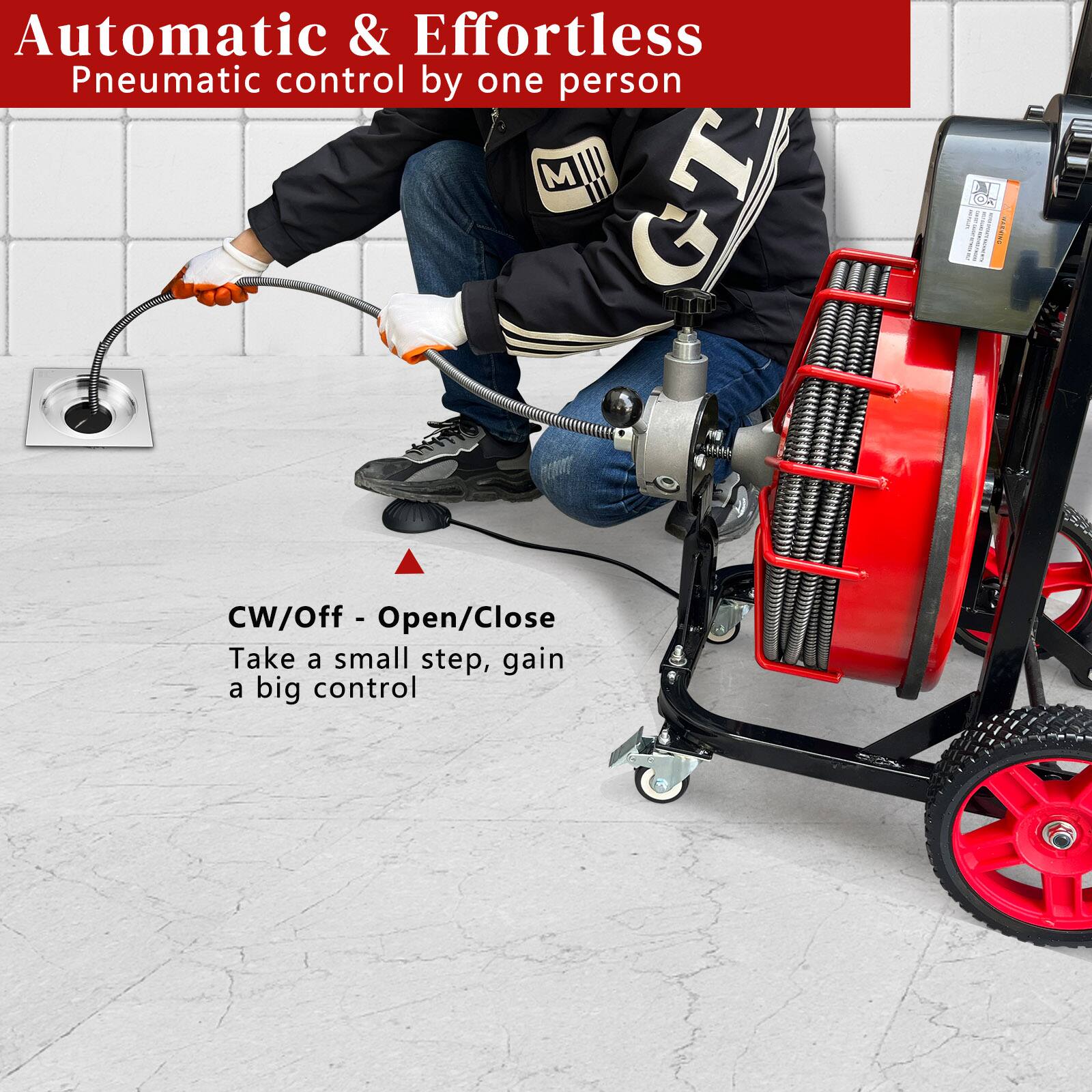 Automatic & Effortless Pneumatic control by one person

CW/Off - Open/Close

Take a small step, gain a big control