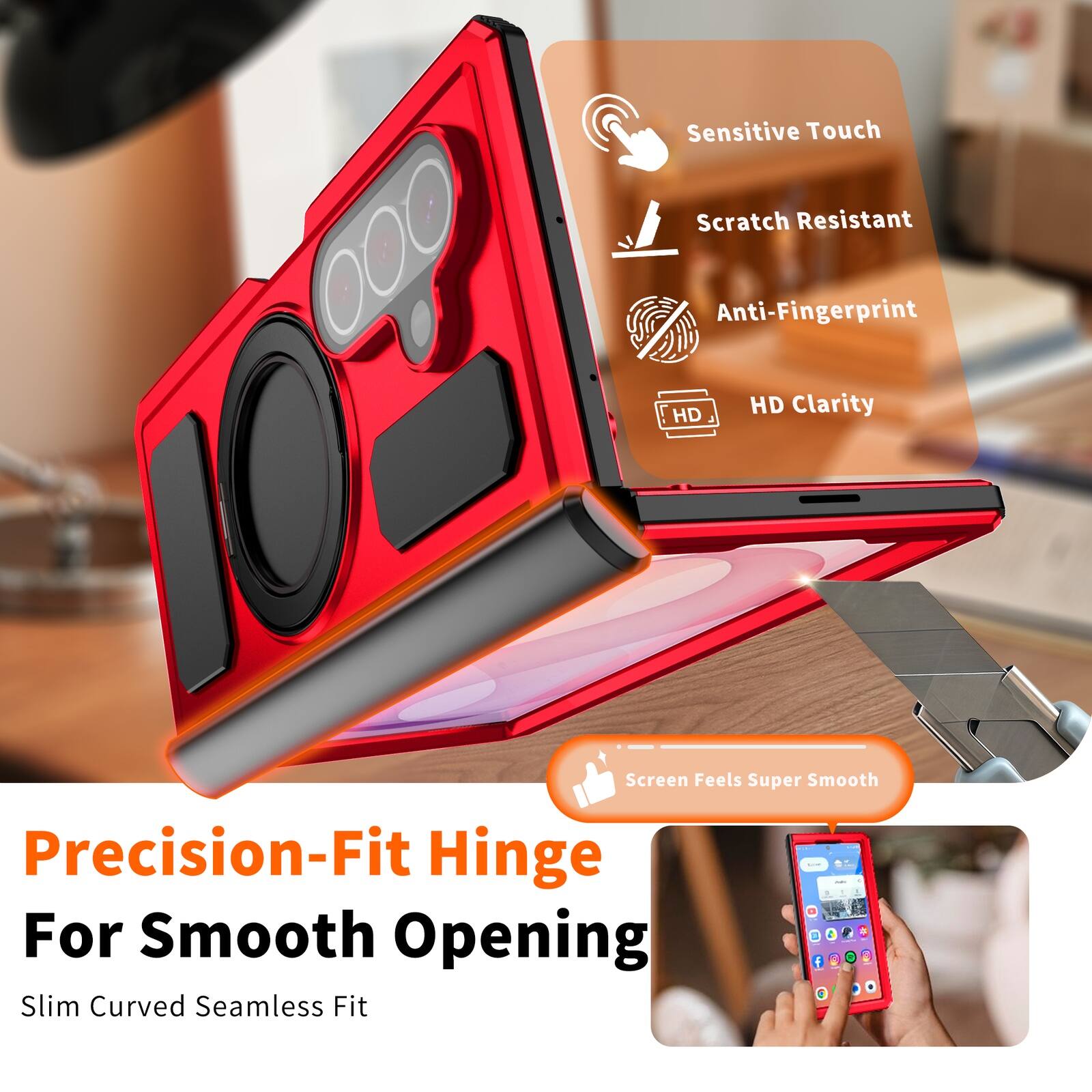 Dteck for Galaxy Z Fold 8 Ultra Case / Z Fold 7 Case, Hinge Coverage ...