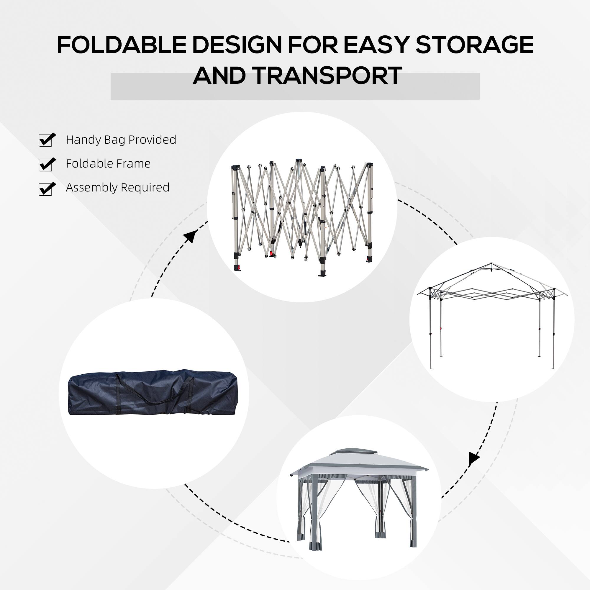 FOLDABLE DESIGN FOR EASY STORAGE AND TRANSPORT

Handy Bag Provided
Foldable Frame
Assembly Required