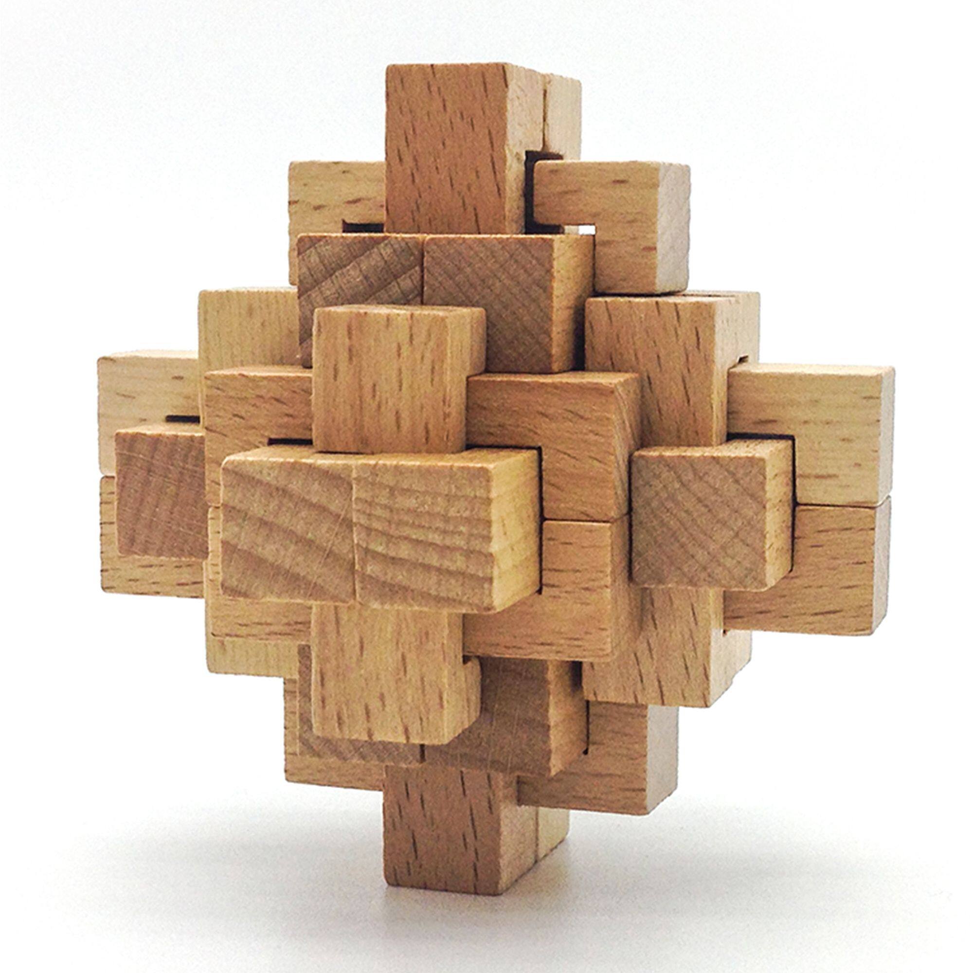 Alt View 5. PicassoTiles - PICASSO-TILES Wooden Burr Cube Brain Teaser Puzzle for Kids, Memory Game, STEM Building Blocks Educational Toy, 8PCS - Multicolor.