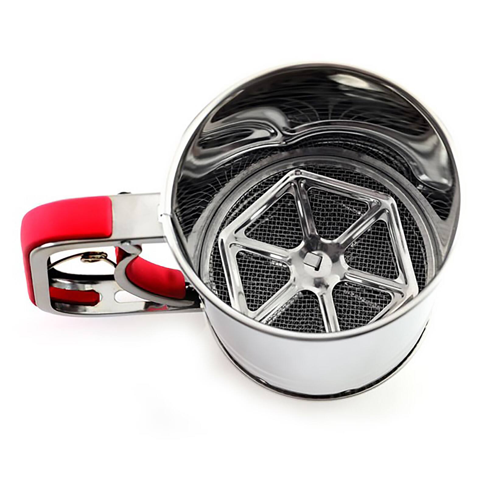 Alt View 2. Norpro - Stainless Steel Flour Sifter, 3 Cup, Hand Crank - Wilv.