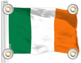 G128 - Ireland Flag, 3 x 5 ft, 150D Polyester with Brass Grommets - Assorted Colors