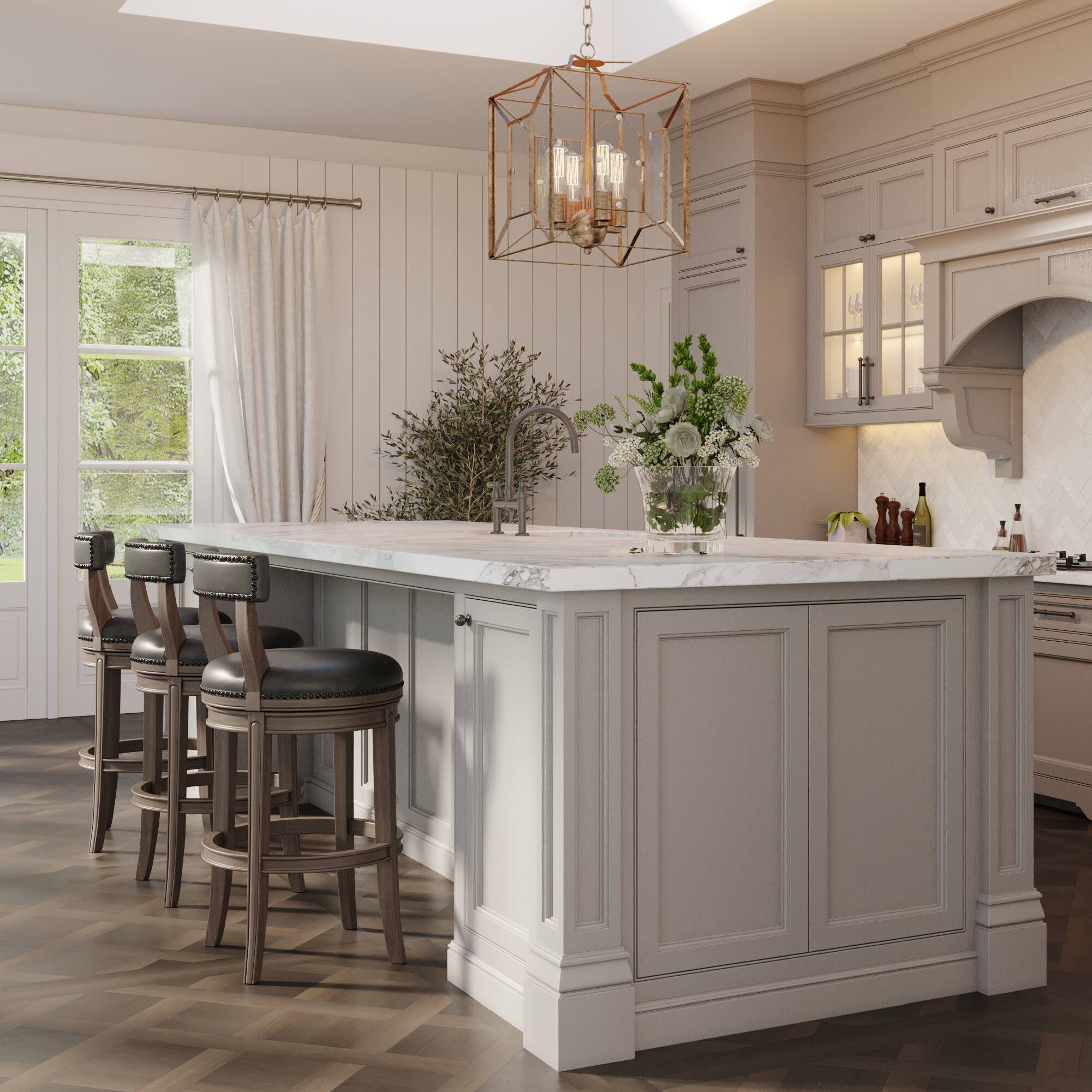 Left. Maven Lane - 31" Alexander Bar Stool in Reclaimed Oak Finish with Vegan Leather - Reclaimed Oak.