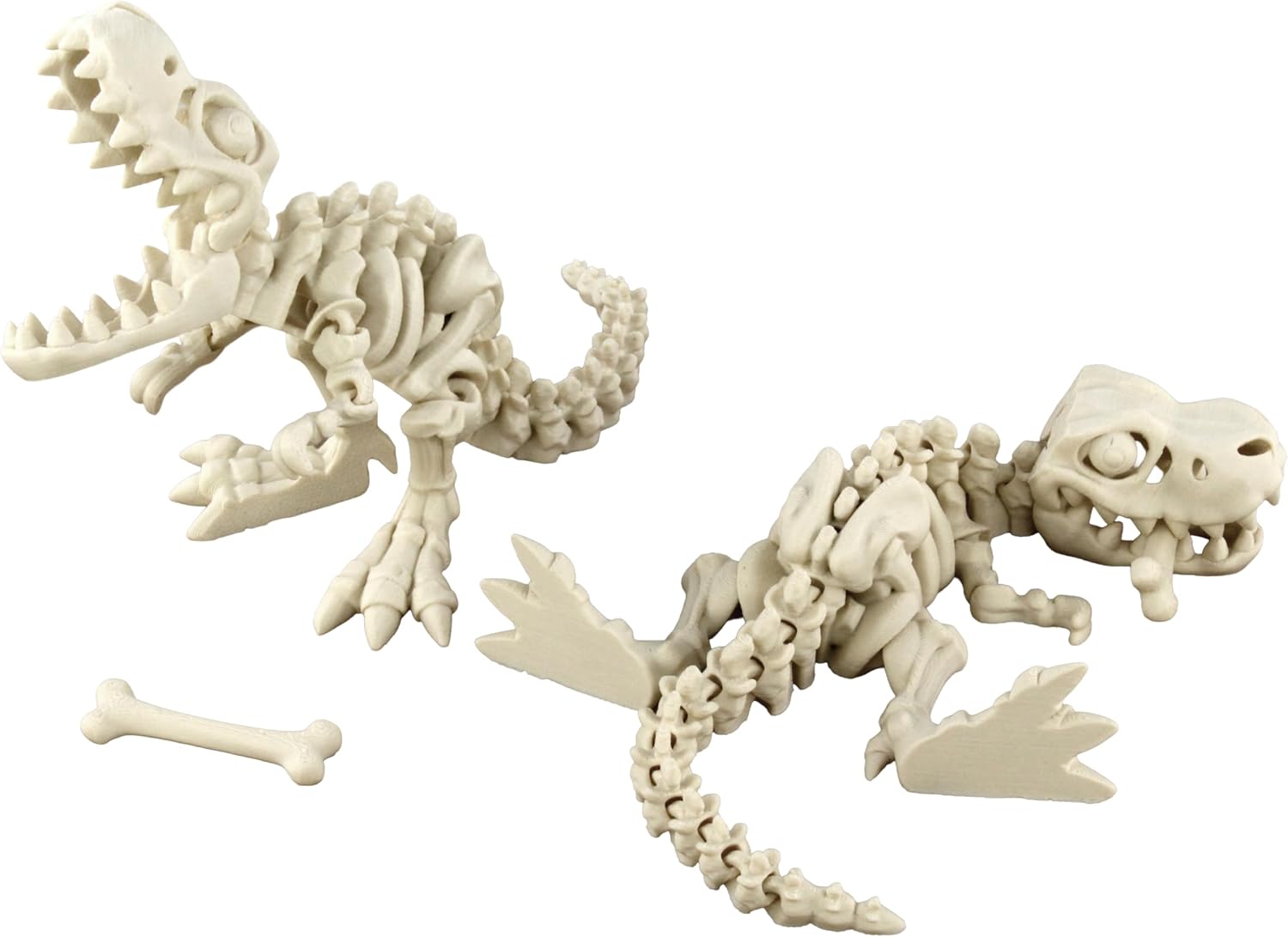 Alt View 2. JuzToys - 5PCS 3D Printed Dinosaur Skeletons T-Rex Triceratops Stegosaurus Velociraptor Spinosaurus Dragon Toys White by PowerTRC - White.