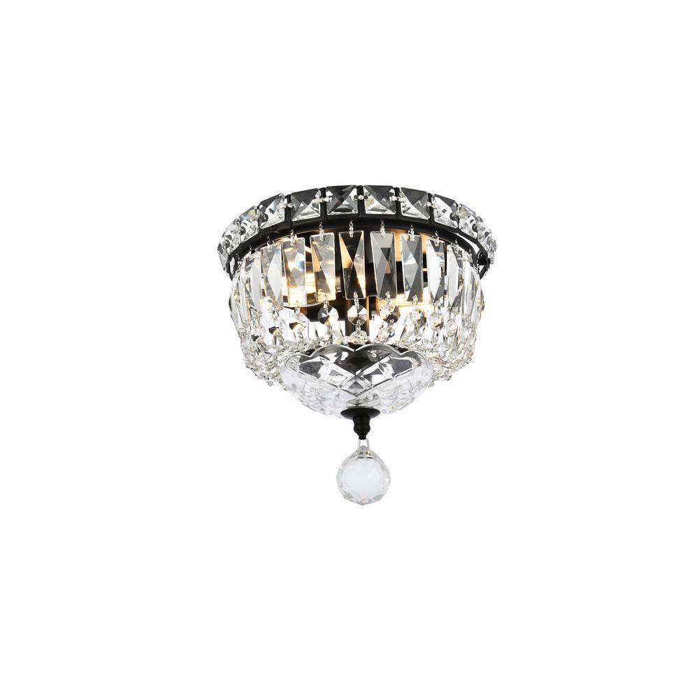 Alt View 4. Elegant Lighting - Tranquil 8 inch black flush mount - Black And Clear.