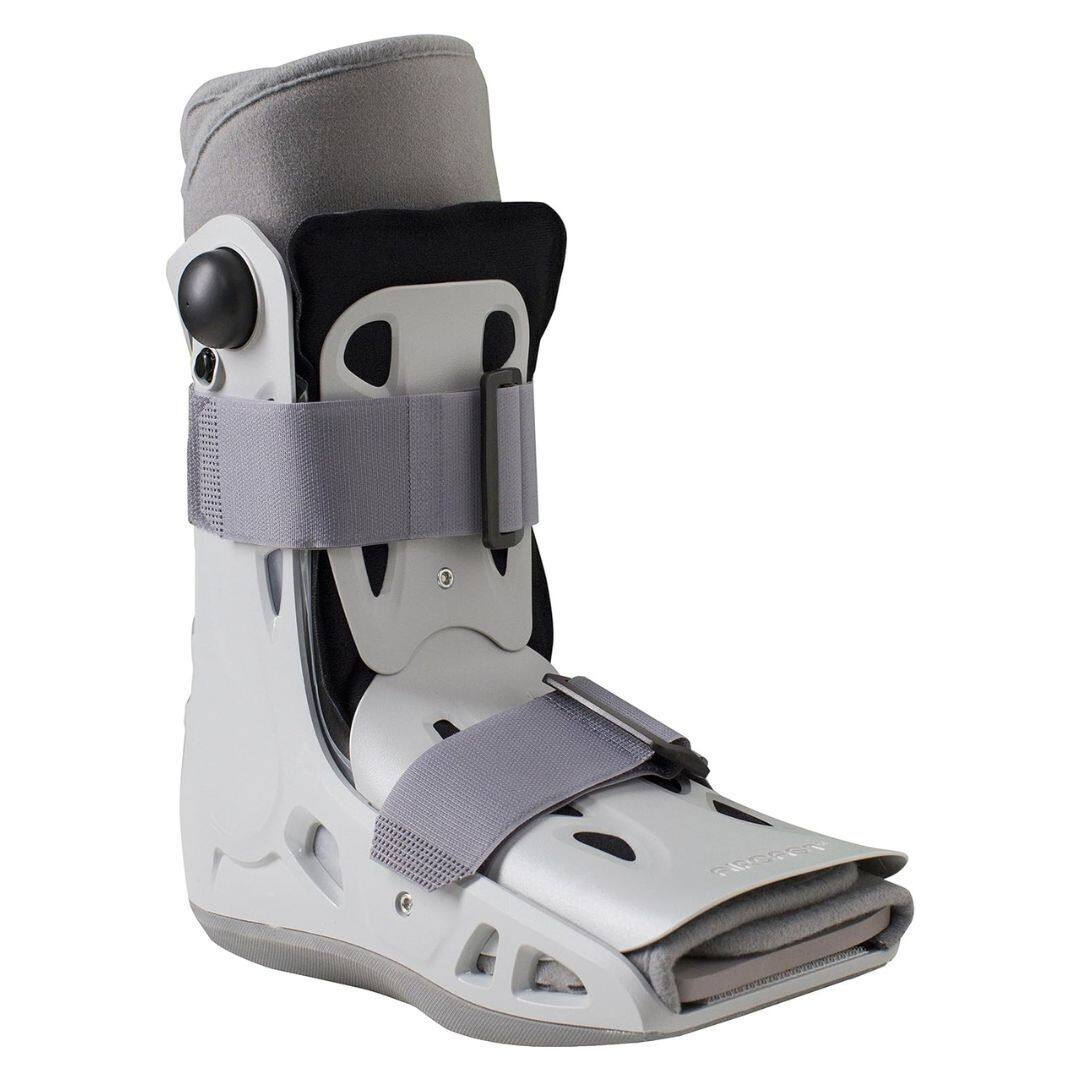 Left. DonJoy - Aircast AirSelect Short Walker Brace / Walking Boot, Large - Grey.