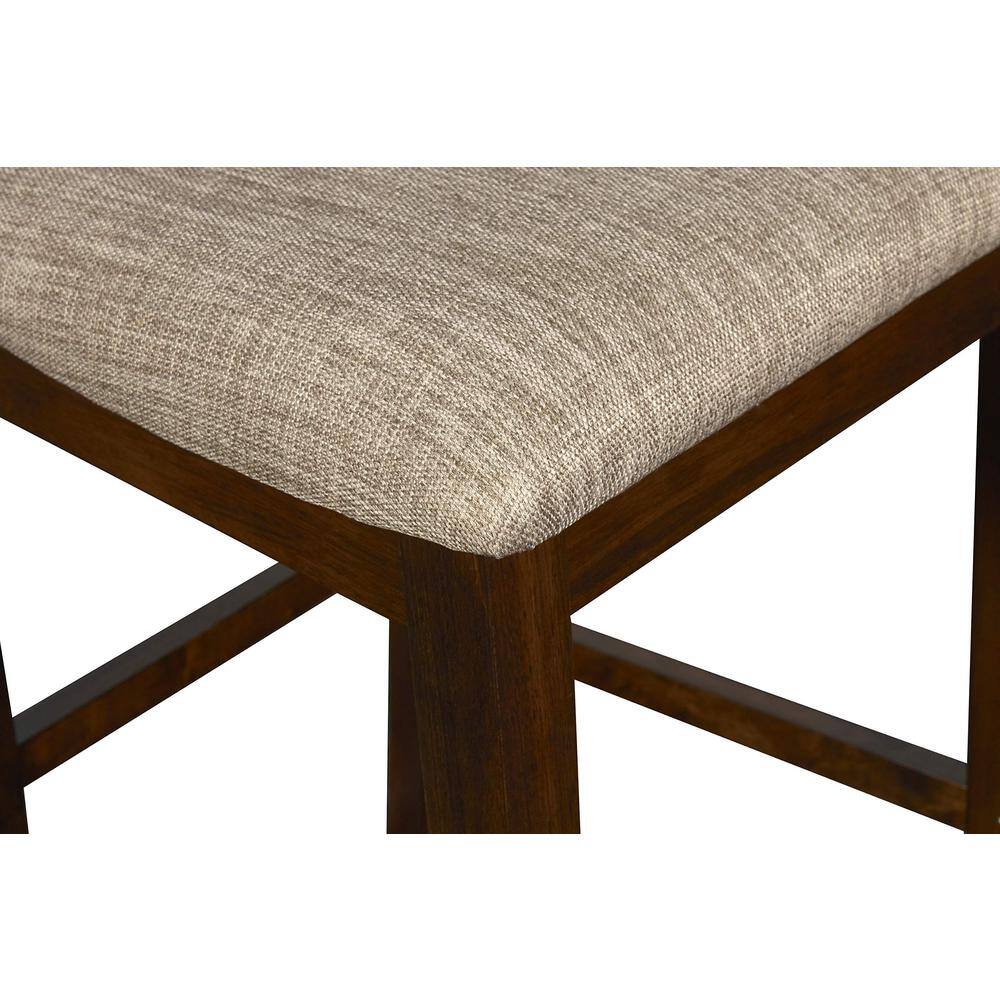 Angle. New Classic Furniture - Gia Cherry Wood Counter Chair with Fabric Seat (Set of 4) - Brown.