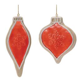 BreeBe - Frosted Cookie Onion Ornament (Set of 6) - Red, Brown