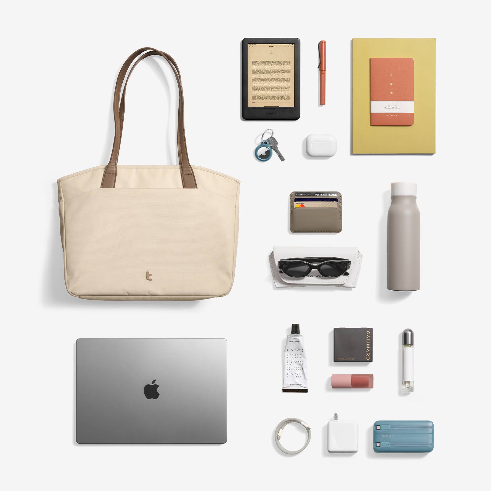 Alt View 5. tomtoc - tomtoc Laptop Tote Bag for Women, Laptop Work Shoulder Bag with Device Compartment fits up to 14 inch MacBook Pro, 12.5L - Khaki.