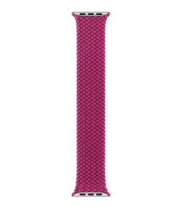 Front. Apple - Braided Solo Loop - 46mm Watch Band - MY4Q3AM/A - Size 6 - MAGENTA.