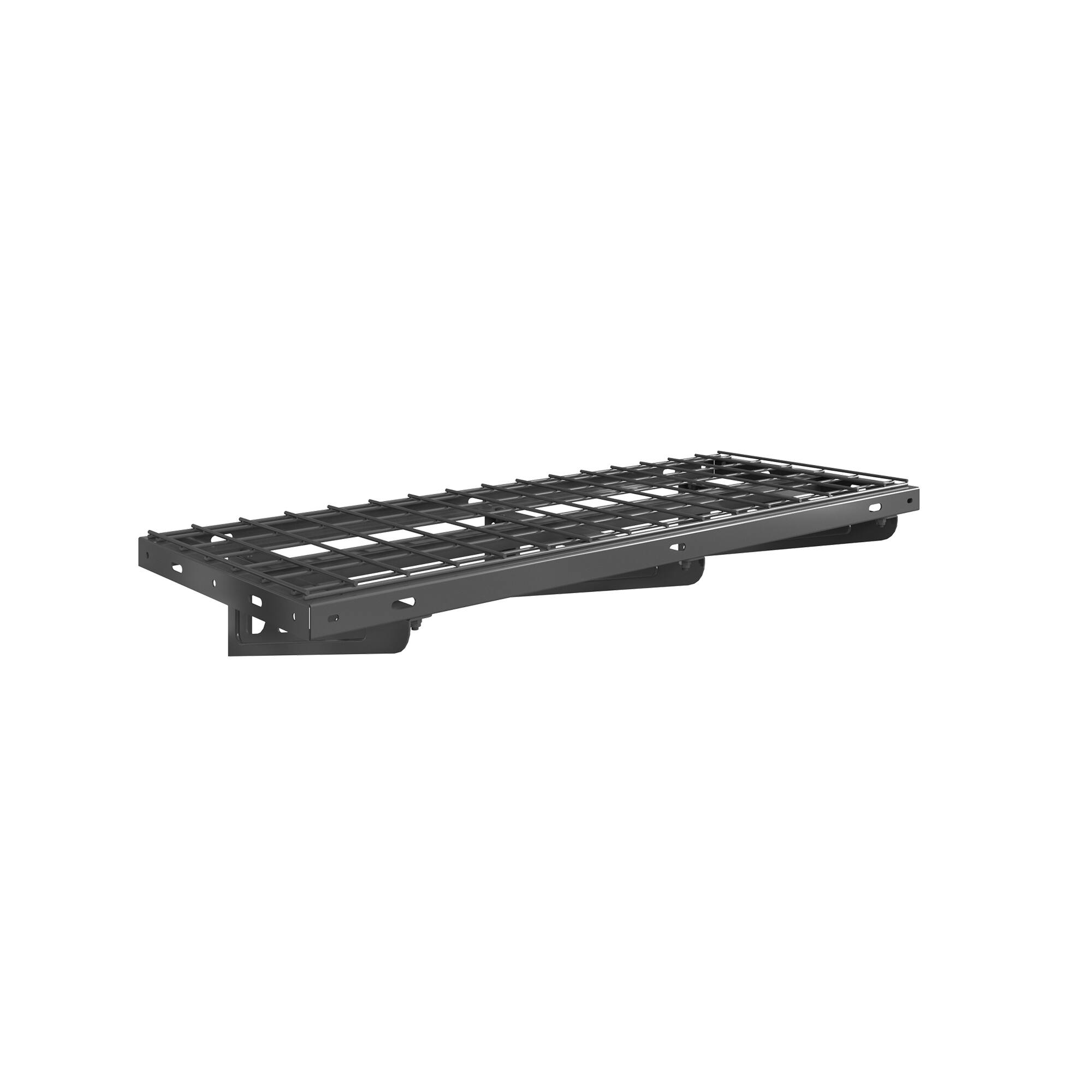 Front. Fleximounts - 40 in. x 16 in. Heavy Duty Steel Garage Wall Shelf with Brackets - Black.