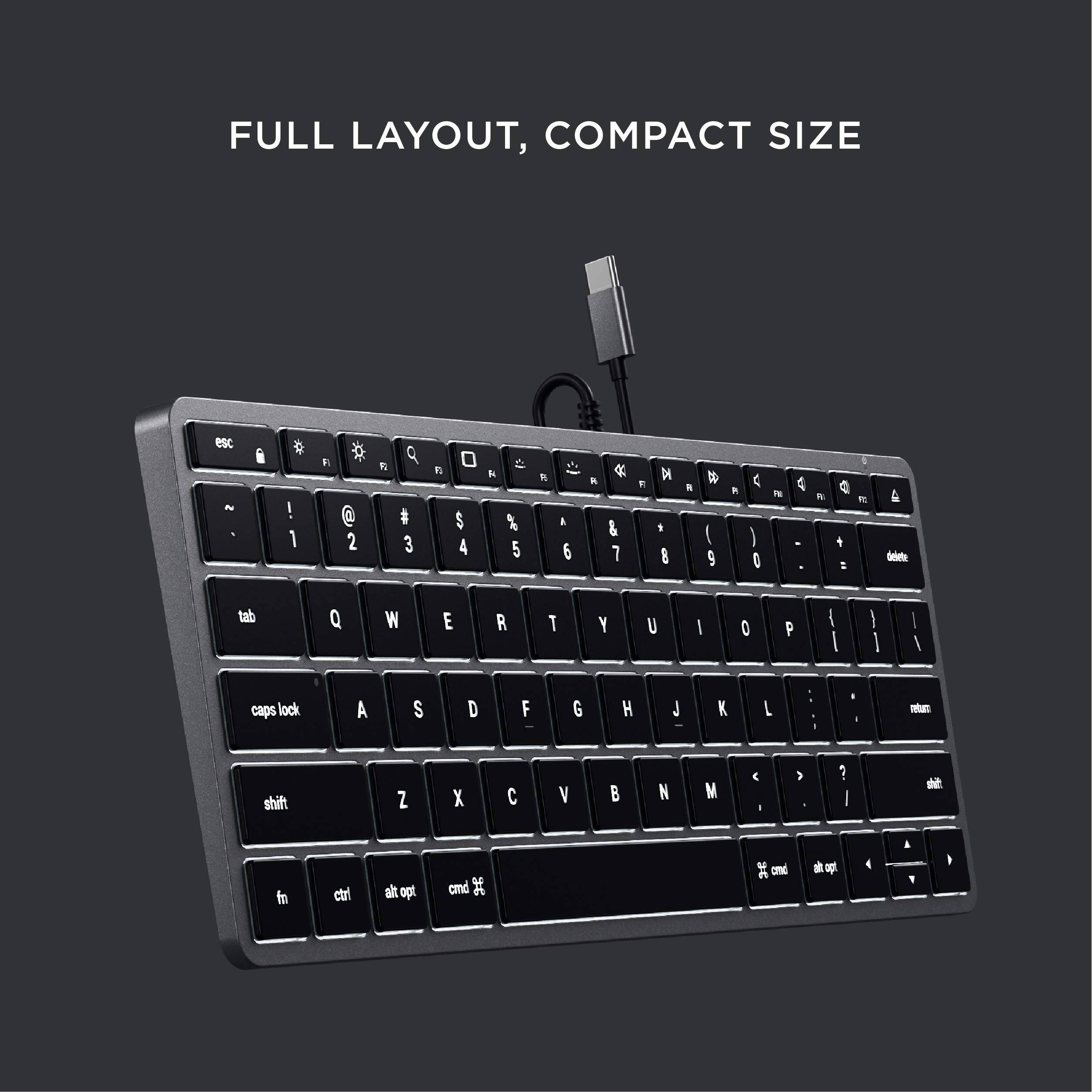 Satechi Slim W1 Wired Backlit Keyboard Illuminated Keys, USB C