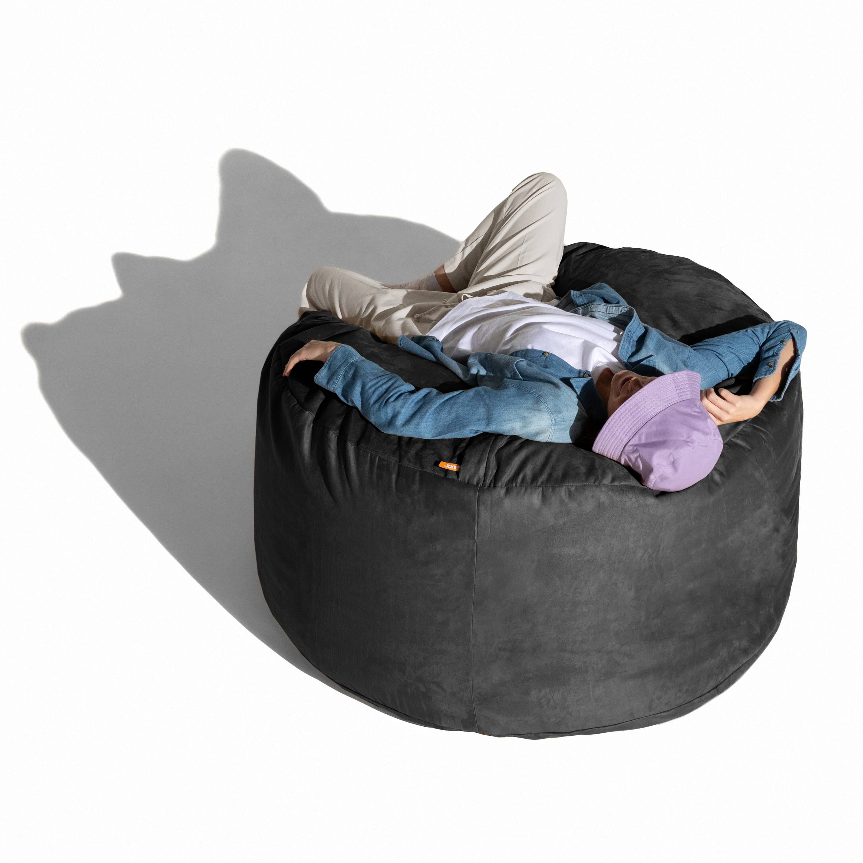 Alt View 6. Jaxx - Jaxx 4 ft Round Bean Bag Chair for Adults, Black - Black.