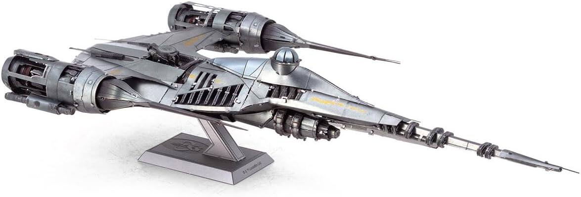 Alt View 1. Metal Earth - Metal Earth Premium Series Star Wars Mandalorian N-1 Starfighter 3D Metal Model Kit Fascinations - Silver.