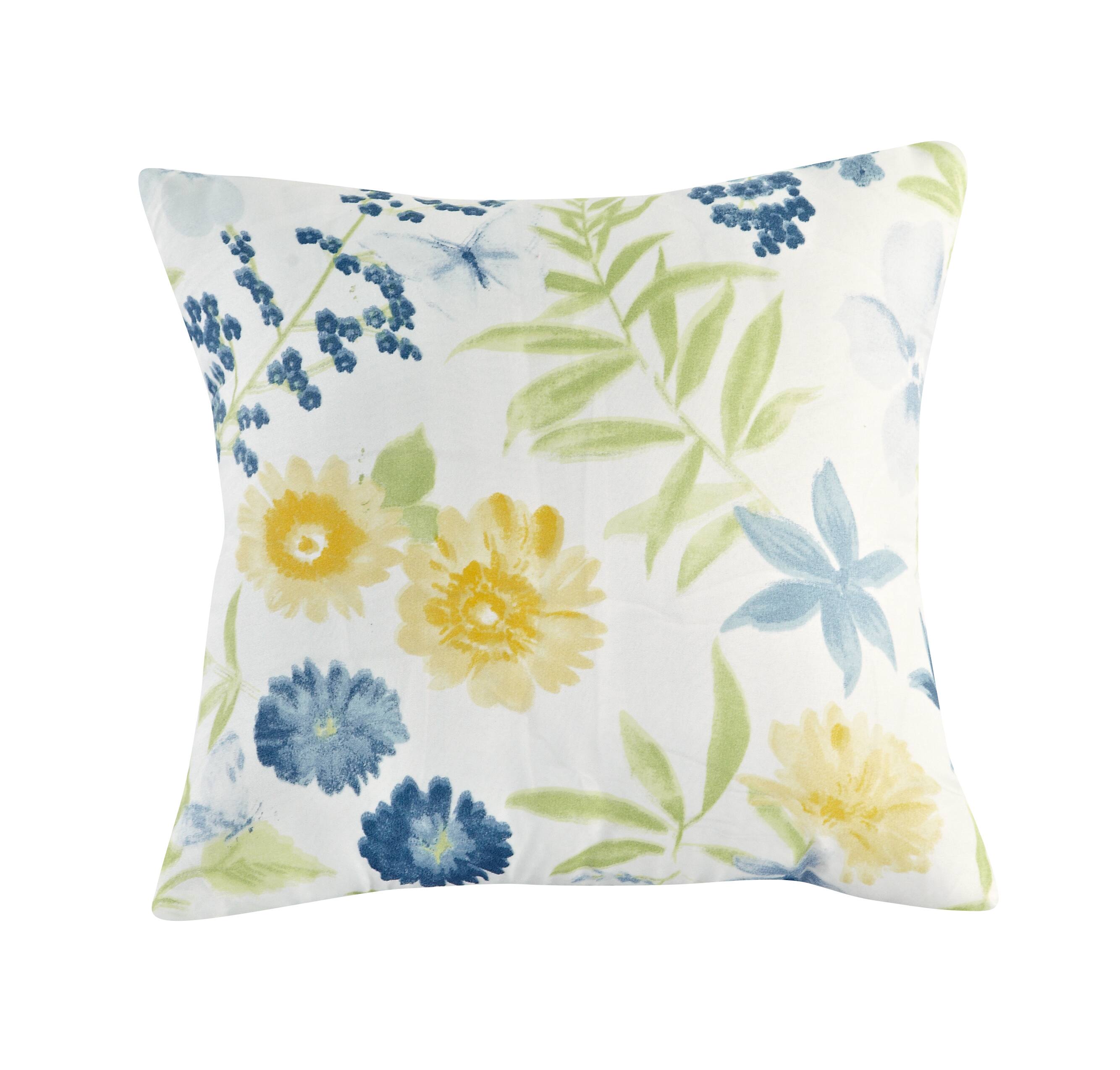 Angle. Bibb Home - Bibb Home 8 Piece Comforter Set with Decorative Pillows - Green Blue Floral.