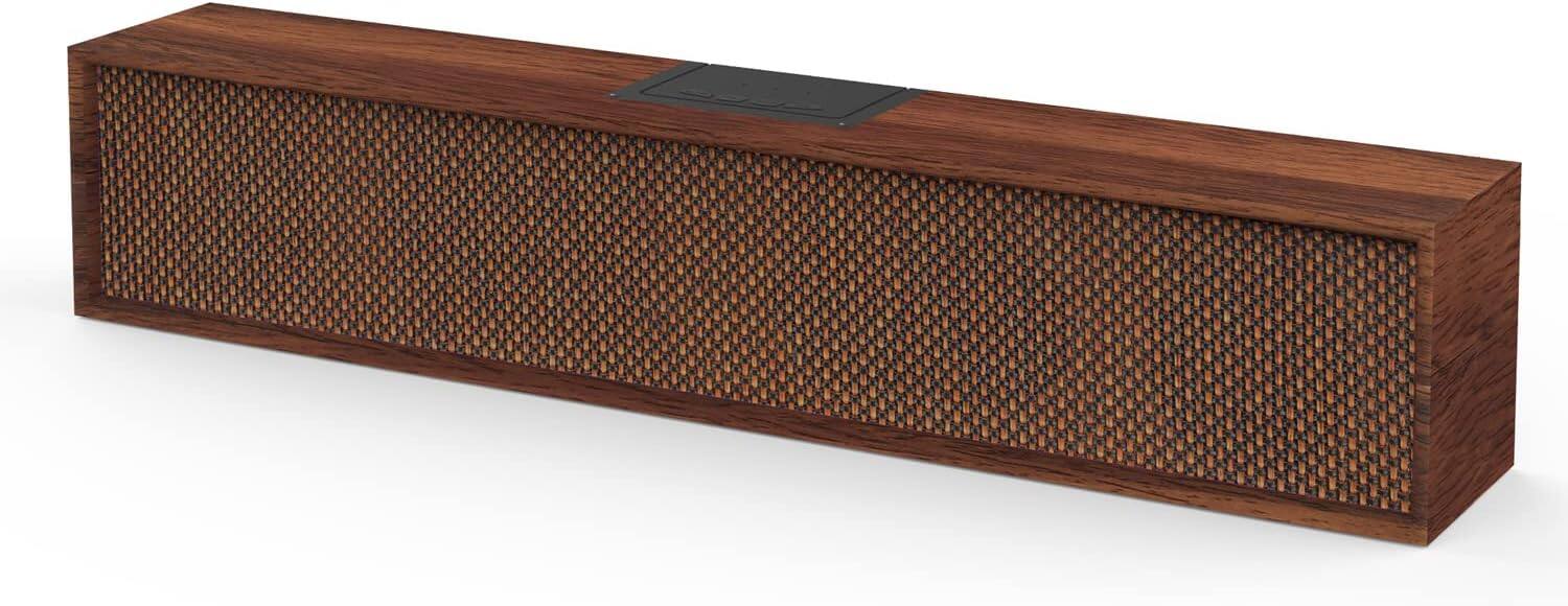 Front. Stamp n Camp - Computer Speakers Wood Wireless Sound Bar Speaker for Desktop PC Speaker with Bluetooth 5.3 & Wired USB Connection... - default.