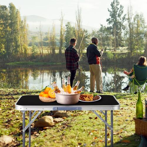 Alt View 8. Winado - 2.3FT Portable Folding Camping Table Aluminum with Carrying Handle Lightweight for Indoor Outdoor Party Picnic Camping - Black.