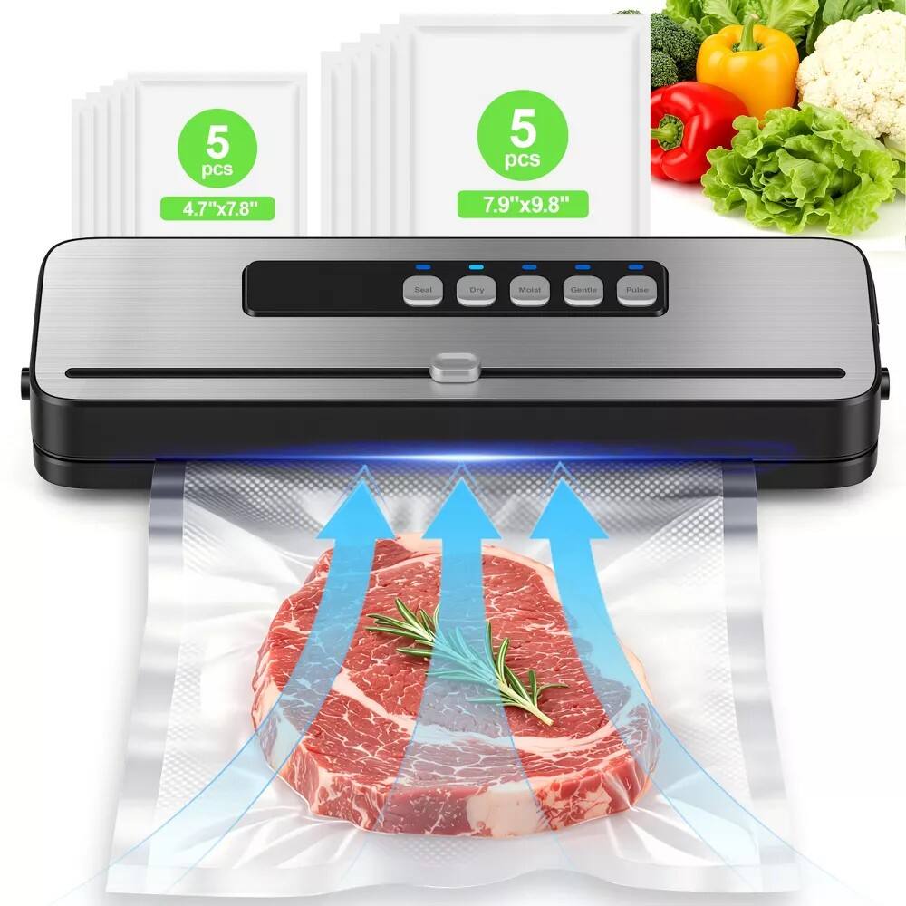 5 pcs 4.7"x7.8"  
5 pcs 7.9"x9.8"  

Seal  
Dry  
Moist  
Gentle  
Pulse