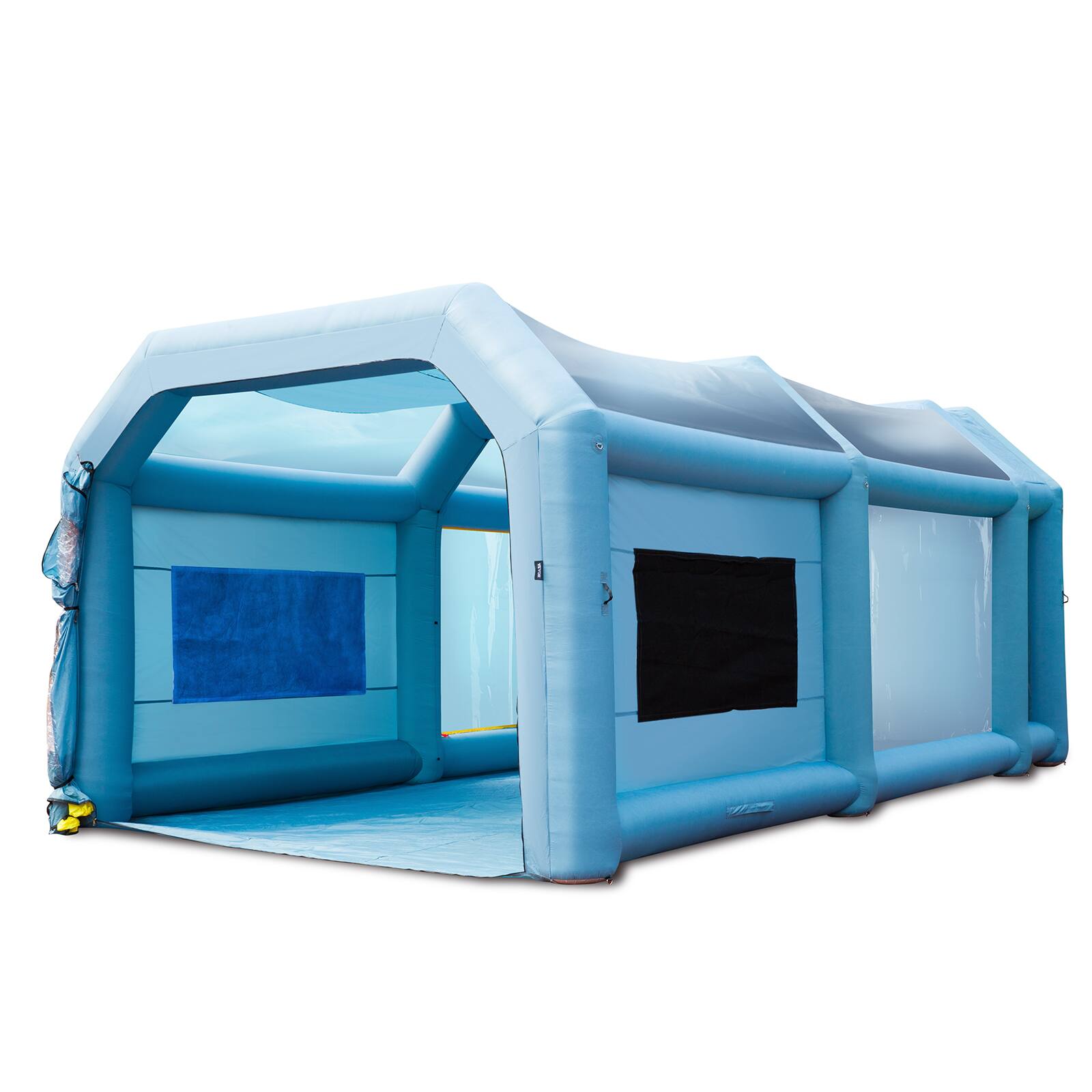 Alt View 5. VEVOR - 26x15x11ft Inflatable Paint Booth, Inflatable Spray Booth, High Powerful 750W+950W Blowers Spray Booth Tent - Blue.
