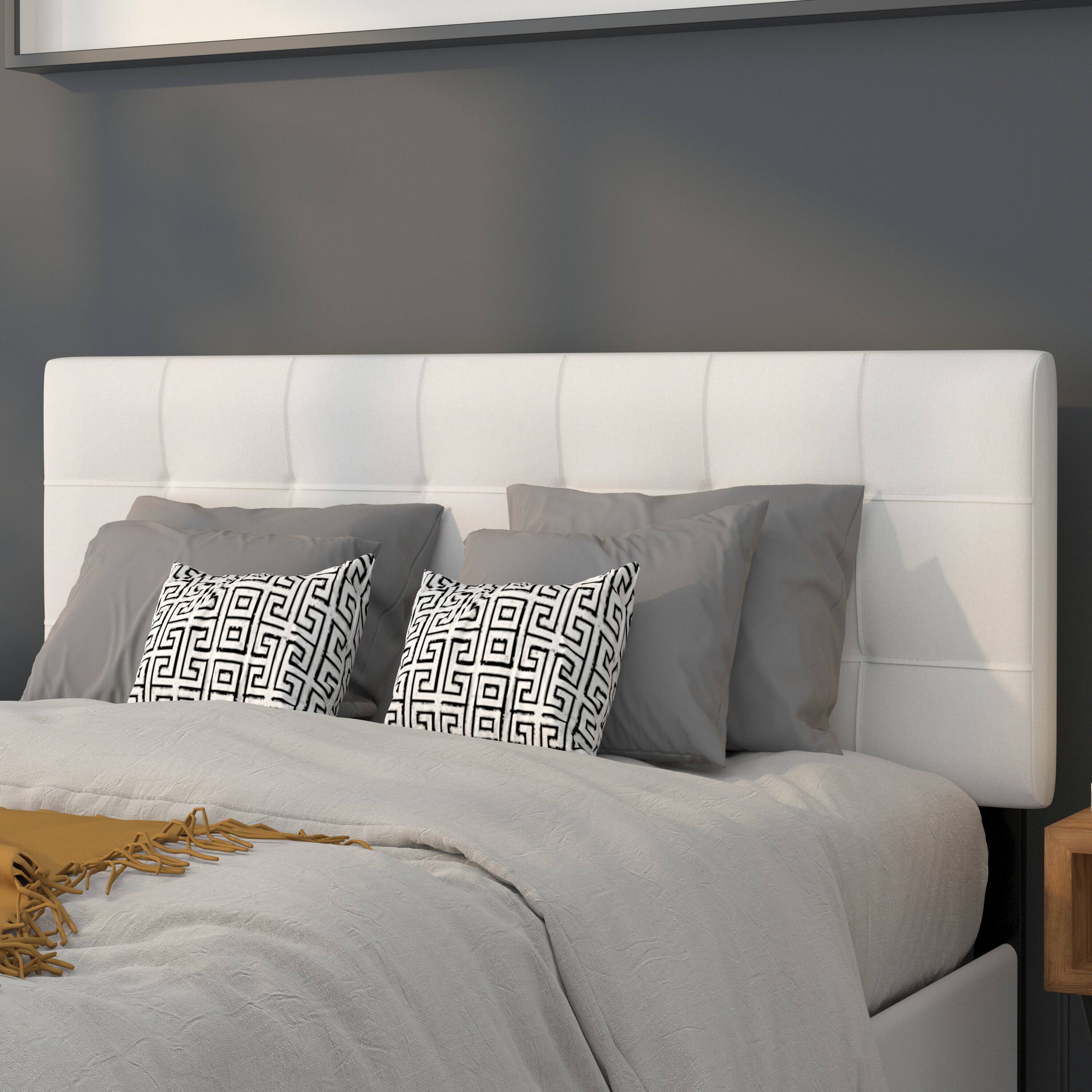Emma + Oliver - Quilted Tufted Upholstered Headboard - White