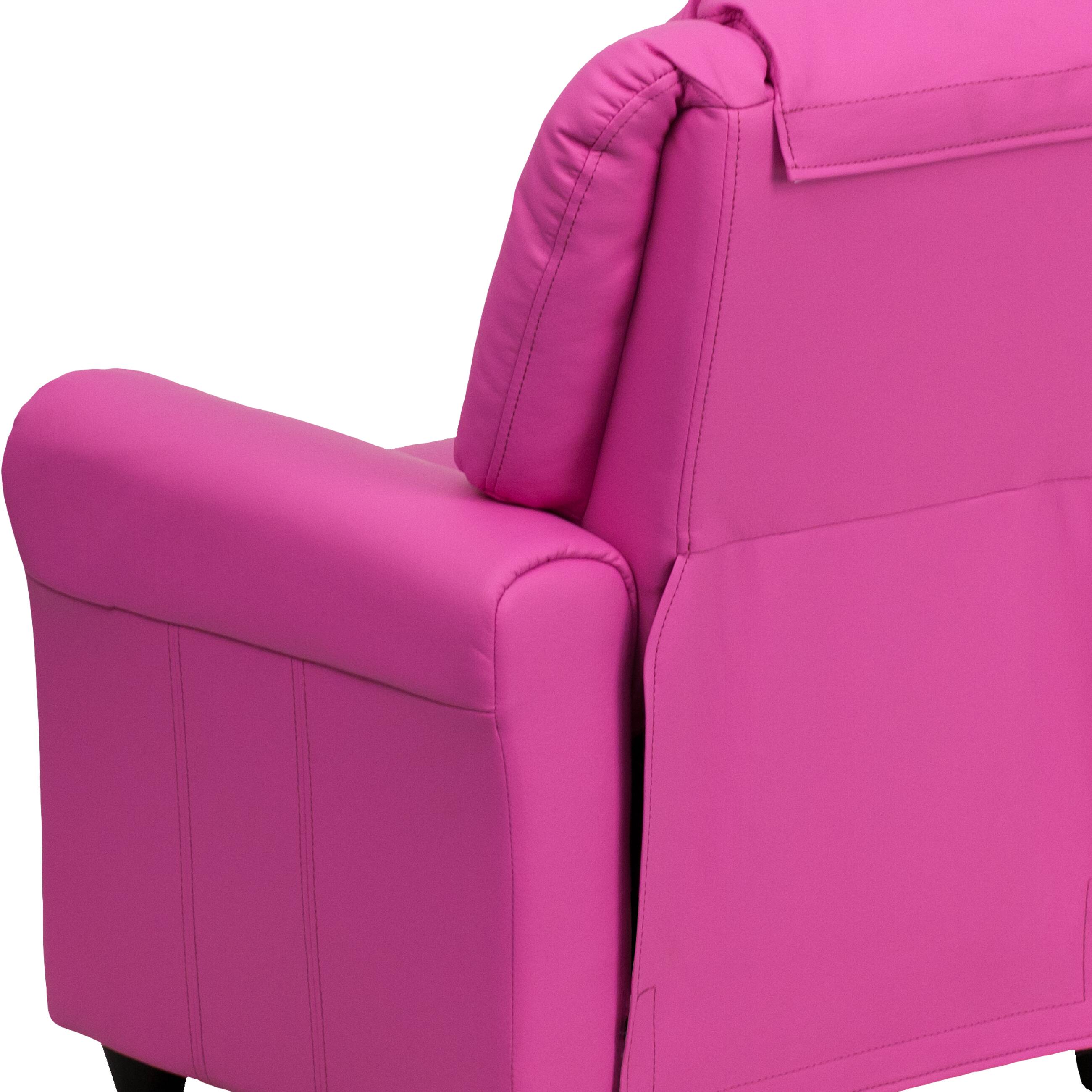 Alt View 17. Alamont Home - Contemporary Kids Recliner with Cup Holder and Headrest - Hot Pink Vinyl.