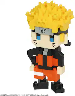 PopMarket - Nanoblock - Naruto Shippuden - Character Collection - Naruto Uzumaki Building Kit - Collectibles - Multicolor