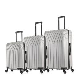 InUSA - Vasty Lightweight Hardside Spinner 3 Piece Luggage Set 20"/24"/28" - Gray