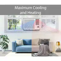 LG - 18,000 BTU 230V Window-Mounted Air Conditioner with 12,000 BTU Supplemental Heat Function - White - Front_Zoom