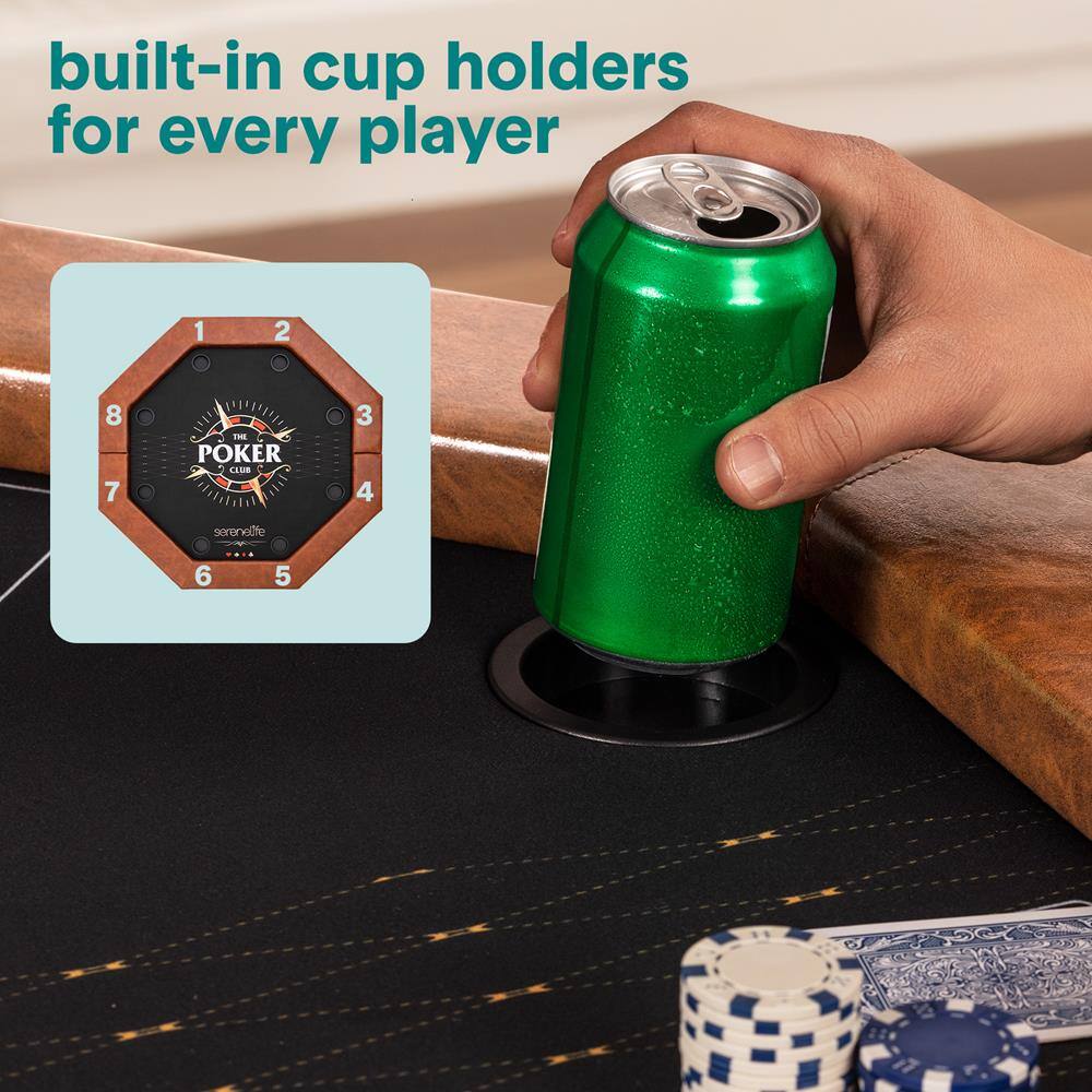 built-in cup holders for every player

1 2 3 4 5 6 7 8

THE POKER CLUB

saronolife