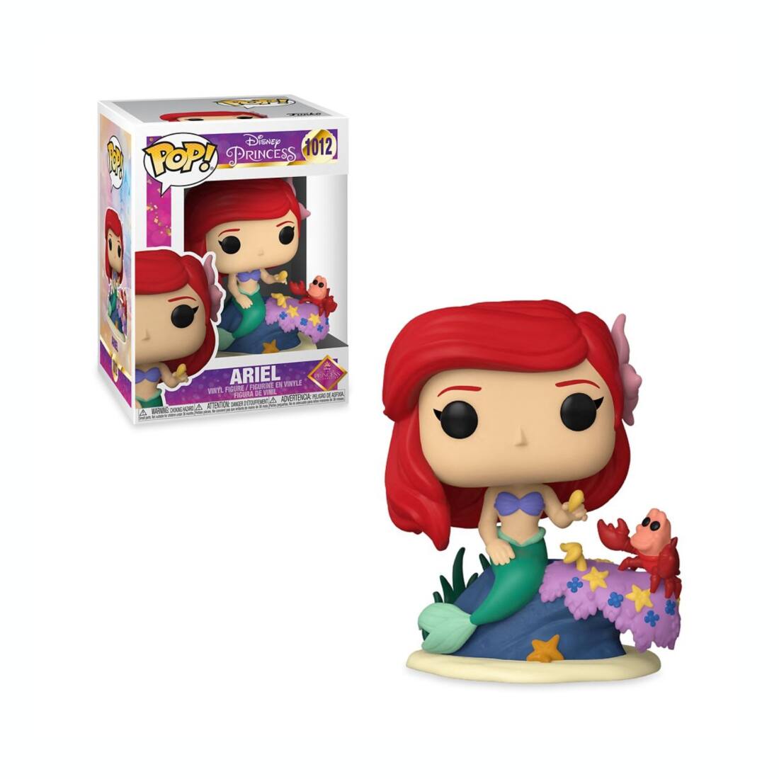 TE DiSNey 012 3 POP! PRINCESS ARIEL EN VINYLE VINYLE FigURe 1 FIGURINT FIGURA D VINIL AFA AERENCA S mu A A ATTUNTON - 6 - - -