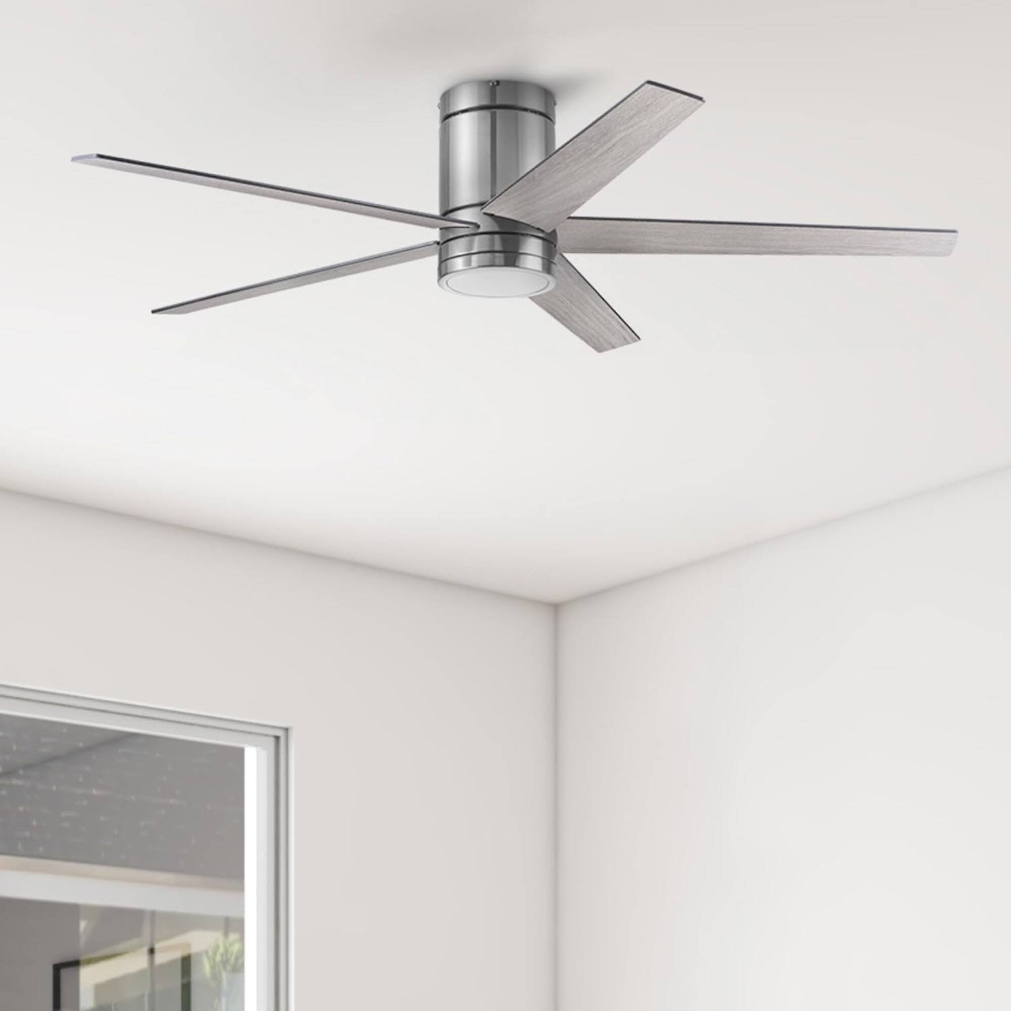 Alt View 8. Honeywell - Honeywell Graceshire 52” Ceiling Fan with LED Light and Remote, Brushed Nickel - Brushed Nickel.