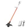Litheli - Cordless Weed Wacker 10 Inch, U20 Handy+ 20V String Trimmer & Weed Eater with 2.0Ah Battery, Grass Trimmer Tools - ORANGE AND WHITE