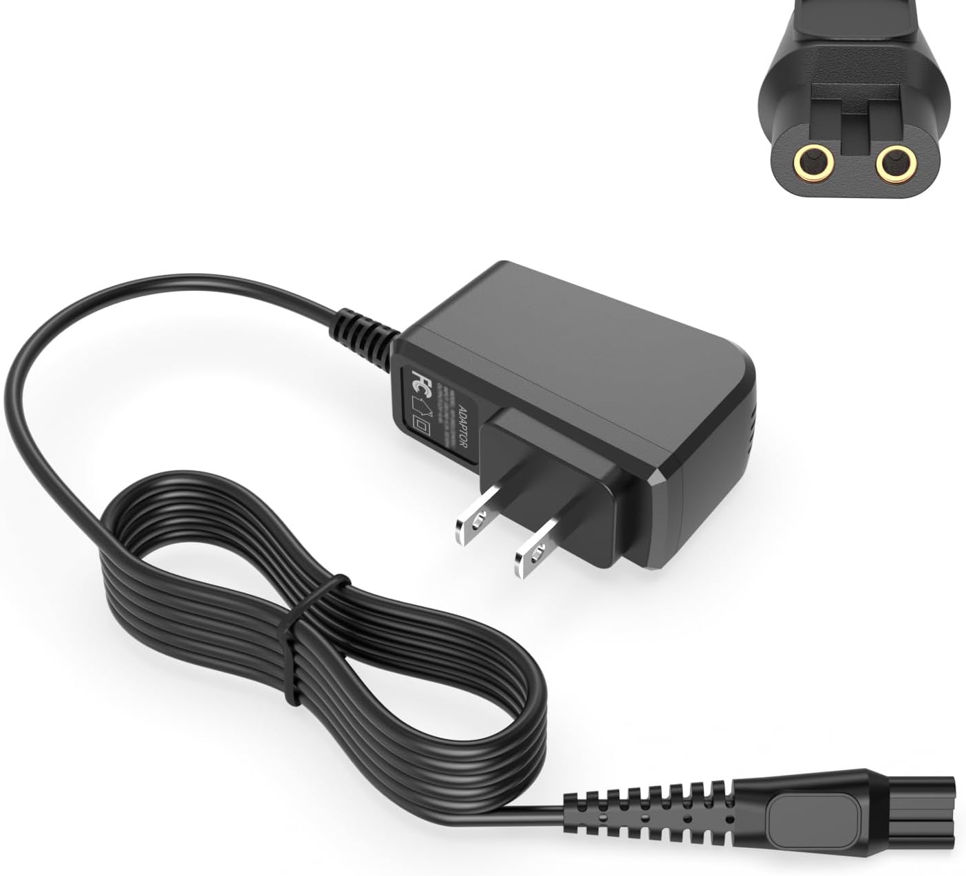 Front. Vulpecula Spade - 15V Charger Fit for Philips Norelco HQ8505 3000 5000 6000 7000 9000 Series, Multigroom MG5750 Shaver Trimmer Power Cord.